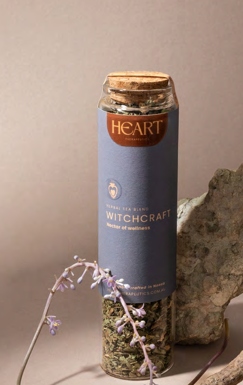 Witchcraft herbal tea blend mini taster jar by Heart Therapeutics